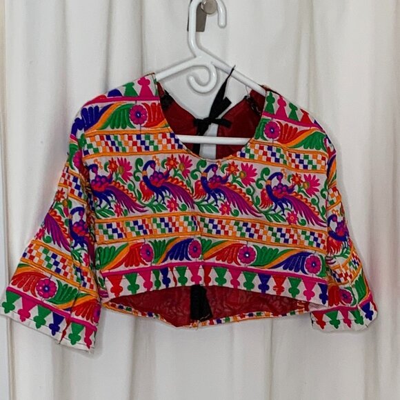 Festive bohemian crop top and long skirt - Picture 1 of 8